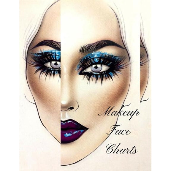 Makeup Face Charts: The Essential Blank Notebook Paper Practice Face Chart for Professional Makeup Artists. (Paperback)