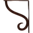 thumbnail image 4 of Ekena Millwork 1 1/2"W x 7 1/2"D x 10"H Ashford Single, Wrought Iron Bracket, (Single center brace), Antiqued Copper, 4 of 8