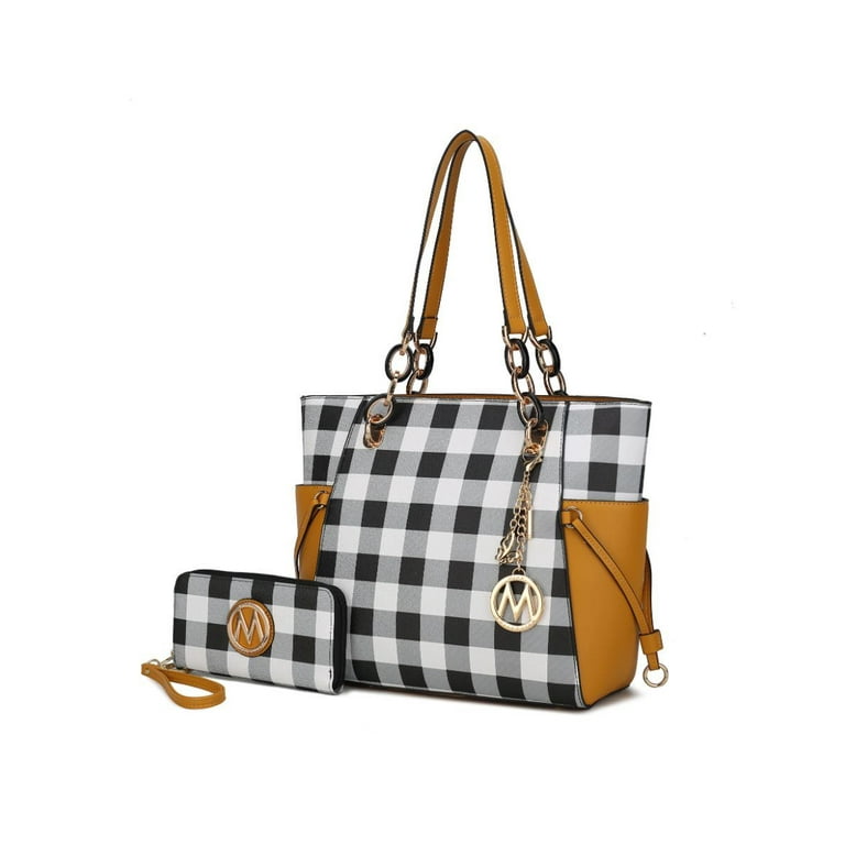 MKF Collection Yale Checkered Tote Bag with Wallet by Mia K.