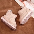 thumbnail image 6 of BFHHYA Toddlers' Boys Girls Fleece-Lined Ankle Snow Boots Non-Slip Soft Sole First-Walker Shoes Side Zipper Warm Boots for Family Visits, 6 of 6