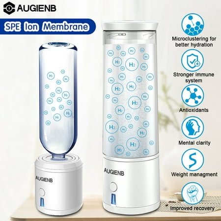 AUGIENB SPE H4 Hydrogen Rich Water Maker Ionizer Generator Alkaline Energy Cup,BPA-free Healthy Water Purifier Filter
