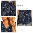 thumbnail image 3 of Camiseta sin mangas para mujer con cierre de cremallera y cuello en V, camisas de gasa sin mangas sueltas para uso en verano, 3 of 4