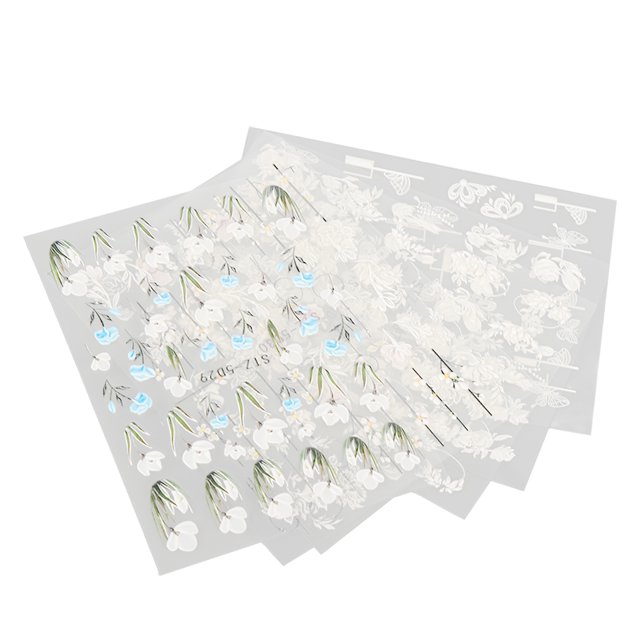 Calcomanías Para Uñas, Regalo, 6 Hojas, Calcomanías Para Uñas, Autoadhesivas, Patrón Floral 5D Para El Hogar Para Mujeres ANGGREK Nail Art Decoration