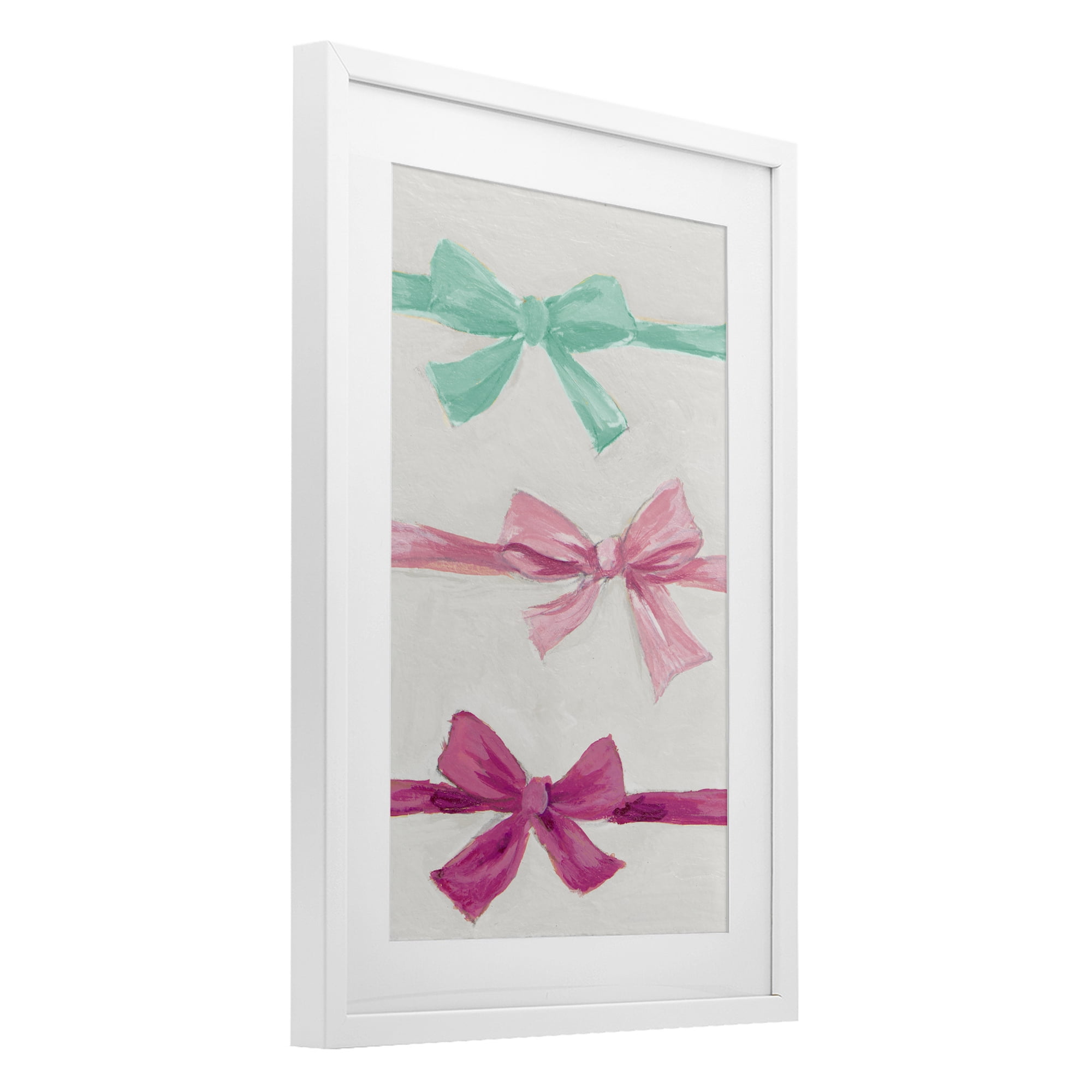 Stupell Industries Ribbon Bows Trio White Framed Print Under Glass, design by Lanie Loreth