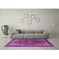 thumbnail image 3 of Ahgly Company Indoor Square Medallion Purple Traditional Area Rugs, 5' Square, 3 of 4
