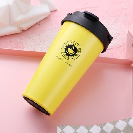 

500ML Stainless Steel Coffee Thermos Bottle Office Coffee Cup Thermal Mug Vacuum Insulated Cup Tea Cup Hiking Portable Drinkware