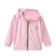 thumbnail image 3 of abtuhar Kids Rain Jacket,Toddler Jacket,Fashionable Ice Silk Sun Protection Hooded Thin Jacket for Boys And Girls Pink 7 Years, 3 of 6