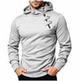 thumbnail image 2 of Gamivast Quarter Zip Pullover Hoodie for Men Soft Athletic Fit Long Sleeve Hooded Sweatshirt with Button Tab Details and Ribbed Cuffs for Casual Workout Travel Streetwear Gray L, 2 of 6