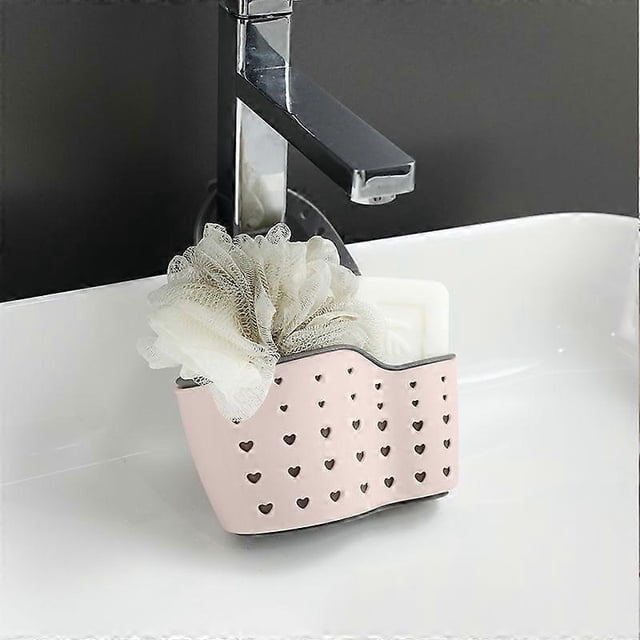2pcs Rose Top Kitchen Sink Sponge Holder, Soap Shelf, Bathroom Sponge, Suction Cup Storage Rack