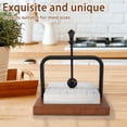 thumbnail image 4 of Modern Countertop Paper Towel Holder, Solid Wood Base & Aluminum Alloy Stand, Minimalist Style, for Home, Hotel, Restaurant, KTV, 4 of 7