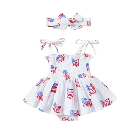 

Vuygyu Girls Sleeveless Independence Day 4th Of July Prints Romper Bodysuits Leotard Ballet 4t Girls Long Sleeve Gymnastics Premature Baby Clothes Girl Baby Organic Clothes Fall Leotards for Girls
