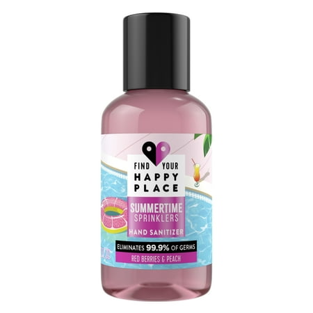 Find Your Happy Place Hand Sanitizer Summertime Sprinklers Red Berries and Peach 2 fl oz