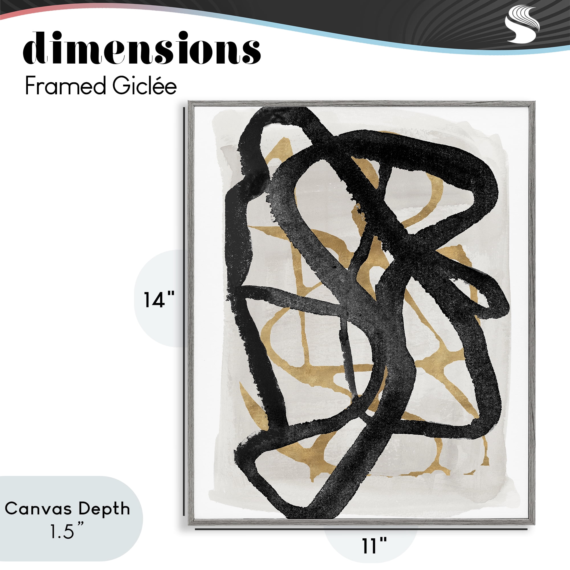 Stupell Industries Expressive Hindsight in Black Gray Framed Giclee Art, design by Lucille Price