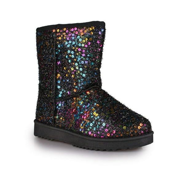 Women’s Glamour Sequined Mid-Calf Winter Snow Boots
