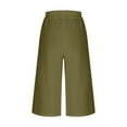 thumbnail image 6 of Fiaer,Womens Plus Size Capri Pants,Women's Lounge Elastic Waist Wide Leg Trousers with 2 Pockets,Solid Color Going out Joggers for Women Army Green XL, 6 of 9