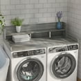 thumbnail image 6 of Wood 2-Tier Washer Dryer Countertop with Edge Rails, 54" W x 27.5" D Washer and Dryer Topper for Laundry Room Organization and Storage, Grey Stripe, 6 of 6