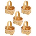 thumbnail image 3 of 5pcs Woven Baskets with Handle Handmade Gift Holders for Party Favors, Festive Decor, and Home Storage, 3 of 4