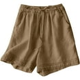thumbnail image 2 of Tawop Women's Shorts Summer Women Shorts High Waist Drawstring Solid L, 2 of 7