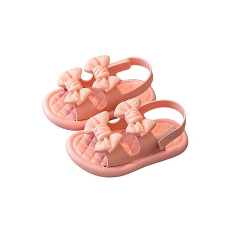 

Binpure Baby Girls Quilted Sandals Bowknot Princess Flat Shoes Non-Slip Infant First Walkers