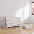 thumbnail image 4 of Cterwk 6 Drawers Chest of Drawer Dressers Table with Golden Handle, White, 4 of 8