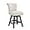 Antique White-Faux Leather, variant on Dycanpo 26" Swivel Bar Stools with Back & Footrest, Counter Stools for Kitchen, Beige-Fabric