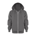 thumbnail image 2 of Kids Zip Up Hoodie Sweatshirt Boys Girls Solid Color Long Sleeve Jacket Casual Top, 2 of 5