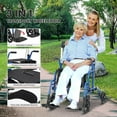 thumbnail image 3 of Lumiparty Folding Rollator Walker for Seniors with Seat, Mobility Walker Wheelchair, Transport Wheelchair with Backrest & Footrests, for Adult, Blue, 3 of 8