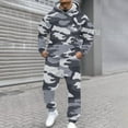 thumbnail image 5 of Hearthz Men's Hoodie Tracksuit 2 Pieces Set Camouflage Fleece Hoodie Jogger Sweatpants Set Winter Mens Sweatsuit, 5 of 6
