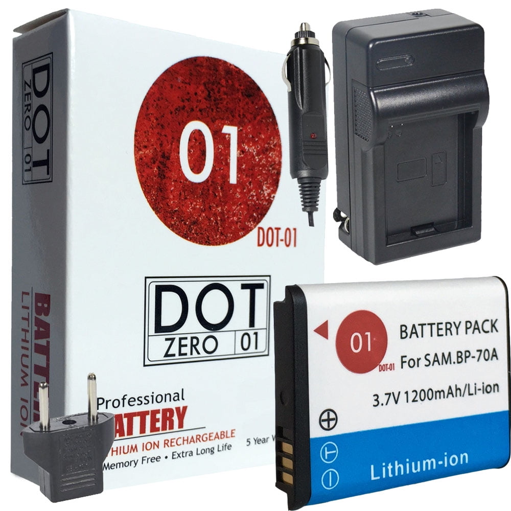 DOT01 Brand 1200 mAh Replacement Samsung BP70A Battery and Charger