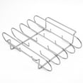 thumbnail image 4 of SOPOTUTU Stainless Steel Portable Rib Rack, Silver, Upright Design, Even Heat, Non-Stick, Home Barbecue Tool, 4 of 8