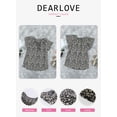 thumbnail image 6 of EVALESS Woman Boho Top Floral Print V Neck Blouse Casual Ruffle Short Sleeve Drawstring Tunic Shirt Black XXL, 6 of 8