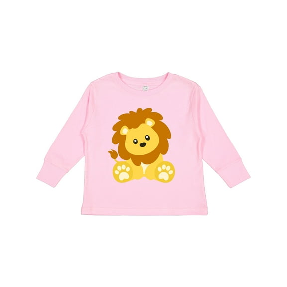 Inktastic Cute Lion, Safari Animals, Jungle Animals, Wild Animals Boys or Girls Long Sleeve Toddler T-Shirt