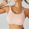 thumbnail image 2 of SMihono 2025 Sports Bra for Women v-Neck Strappy Criss Cross Yoga Bralette Thin Belt Shockproof New Breathable Underwear (Pink L ), 2 of 7