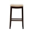 thumbnail image 5 of Linon Cessford 32" Backless Indoor Bar Stool, Dark Walnut and Beige Linen Fabric, Includes 1 Stool, 5 of 10