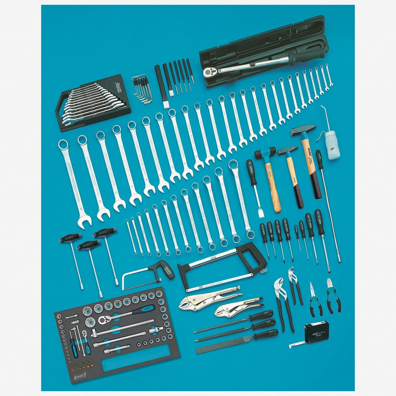 Hazet 12-Piece Double Open-End Wrench Set - Chrome Vanadium Steel, Sizes 6x7mm To 30x32mm