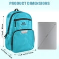 thumbnail image 3 of Single Solid Color Reflective Transparent See Through Mesh Stadium Approved Backpack for Travel and Commuting in Aqua Blue, 3 of 8