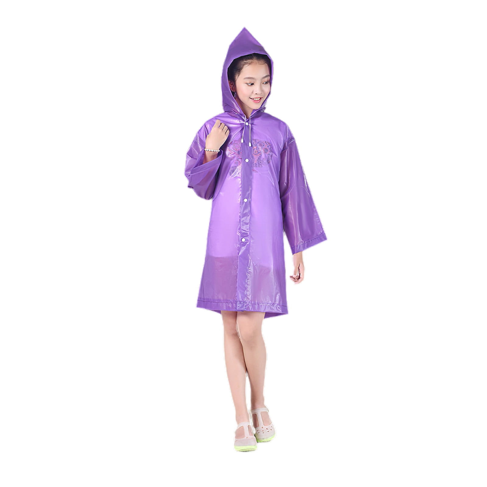 Premium 2 Colour Children Unisex Cloak Hooded Long Raincoats Outdoor Camping