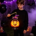 thumbnail image 4 of 1Pc Halloween Lighted Hanging Pumpkin Lantern, Pumpkin Halloween Wall Decor for Home Party Indoor Outdoor (Black Cat), 4 of 7