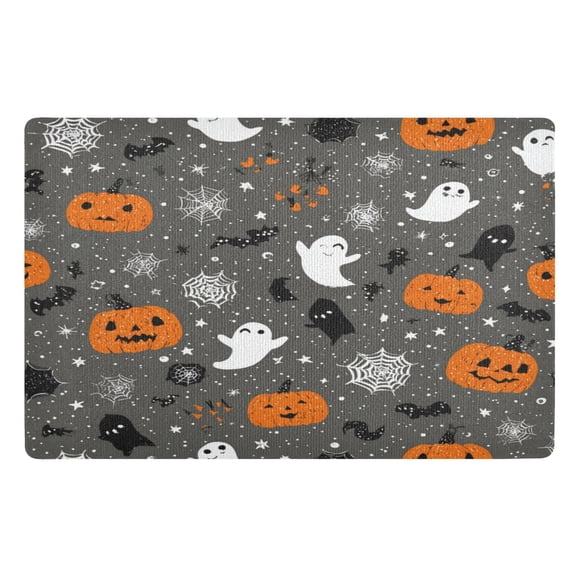 32x20 Inch Doormat Indoor Entrance Mat Entrance Welcome Mat Outdoor Mats for Front Door Pumpkins and Ghosts