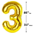 thumbnail image 2 of Globos con números Uppesy Gold 30 para fiesta de cumpleaños, 40 cm, 2 of 6