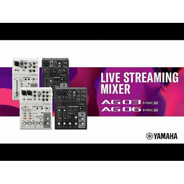 Yamaha AG06MK2 6-Channel Mixer/USB Interface for IOS/Mac/PC Black 