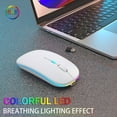 thumbnail image 2 of AIKOKOK Wireless Bluetooth Mouse Rechargeable Laptop Mice Use Portable(Bluetooth5.2 and USB 2.4G) Dual Mode Connection Silent Slim Computer Mouse for Laptop/iPad Tablet/Apple MacBook/PC(Bright White), 2 of 4
