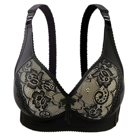 

CaComMARK PI Women s Bras Clearance Women s Sexy Wireless Bra Thin Plus Size Underwear Comfortable Strap with Pendant Accessories Lingerie Black