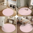 thumbnail image 4 of Round Area Rugs 5Ft, Geometric Stripes Pink Non-Slip Washable Circle Rugs Carpet, Polka Dots Abstract Modern Indoor Outdoor Rug Floor Mats Throw Runner for Bedroom Living Room Bathroom, 4 of 7