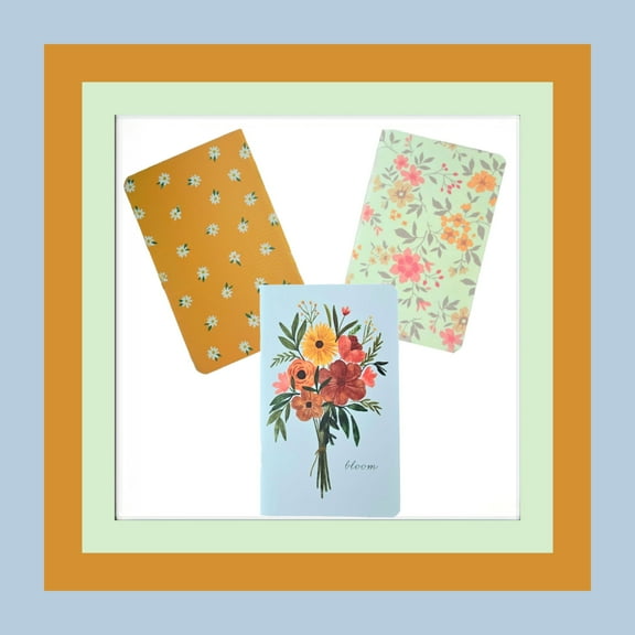 Blooming Inspiration - 3-Pack Pocket-Sized with Grid/Graph Notebooks