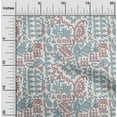 thumbnail image 1 of oneOone Georgette Viscose Sky Blue Fabric Ethnic Block Craft Projects Decor Fabric Printed By The Yard 42 Inch Wide, 1 of 4