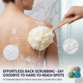 thumbnail image 3 of Long Handle Shower Loofah Back Scrubber, 4 Pack Large Bath Sponge Brush for Men & Women, Exfoliating Mesh Pouf Body Washer, Non-Slip Grip, 3 of 8