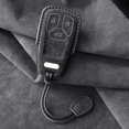 thumbnail image 1 of Car Key Fob Cover Case Protector Alcantara Leather Car Remote Key Fob Cover Shell For Audi A4 B9 A5 Q5 Q7 S4 S5, 1 of 9