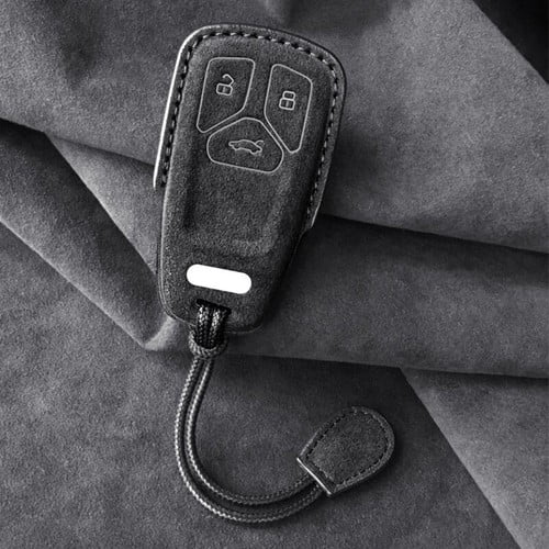 Car Key Fob Cover Case Protector Alcantara Leather Car Remote Key Fob Cover Shell For Audi A4 B9 A5 Q5 Q7 S4 S5