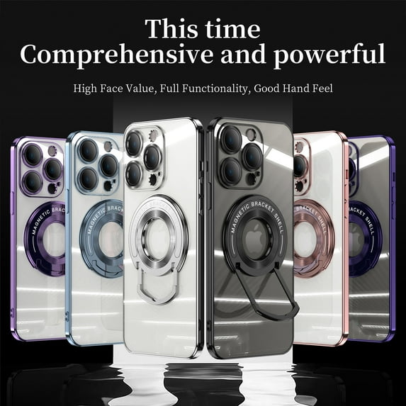 Allytech Clear Case for Apple iPhone 15 Plus, Magsafe Compatible Phone Case with Ring Stand Shockproof Anti-Yellow Bumper Luxury Fashion Case Cover for Apple iPhone 15 Plus - Lavender